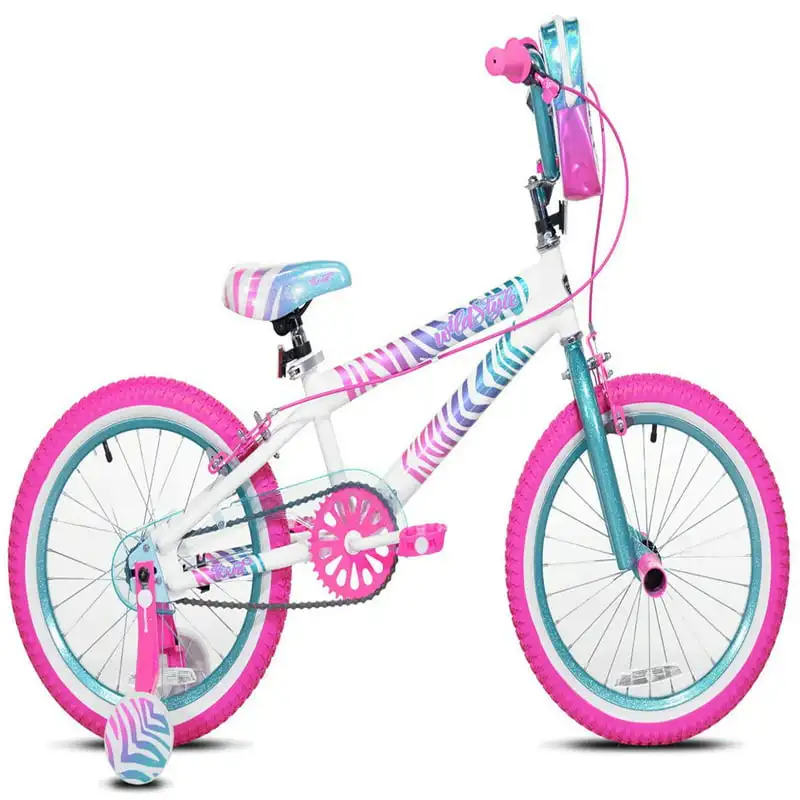 

18" Wildstyle Girl's Bike, White For Age 4-10 Boys and Girls Before School Gift