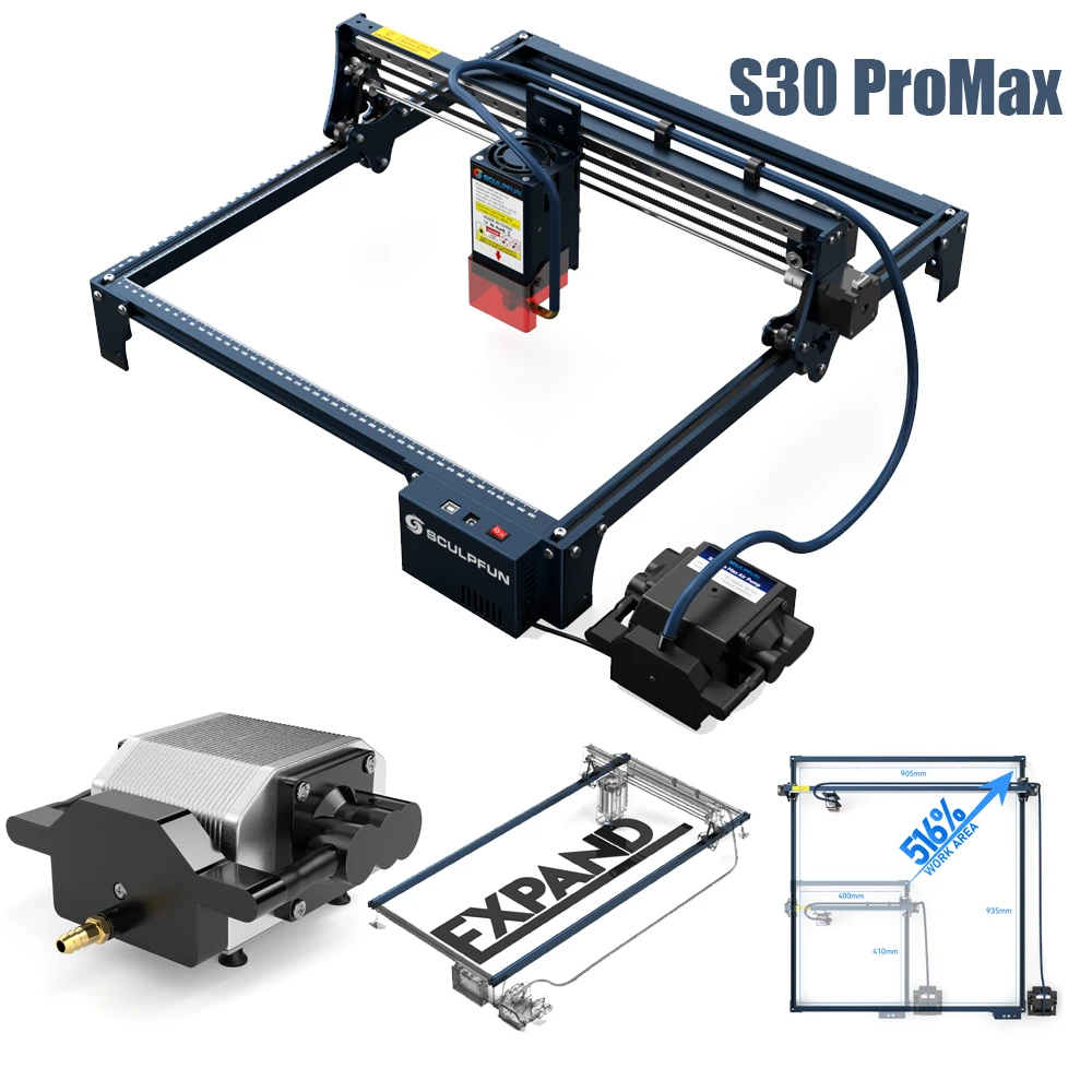 

SCULPFUN S30 PRO MAX 20W Laser Engraver with Automatic Air-assist System Engraving Machine with 410x400mm Engraving Area