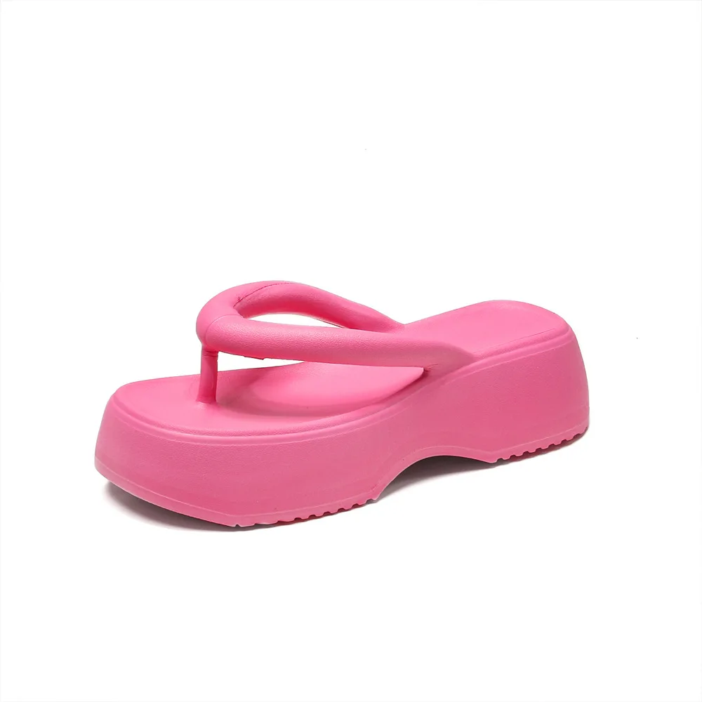 Thick Soled EVA Women's Herringbone Slippers Popular in 2023 Pinch Foot High Sandals Versatile Beach Sponge Women Flip Flops