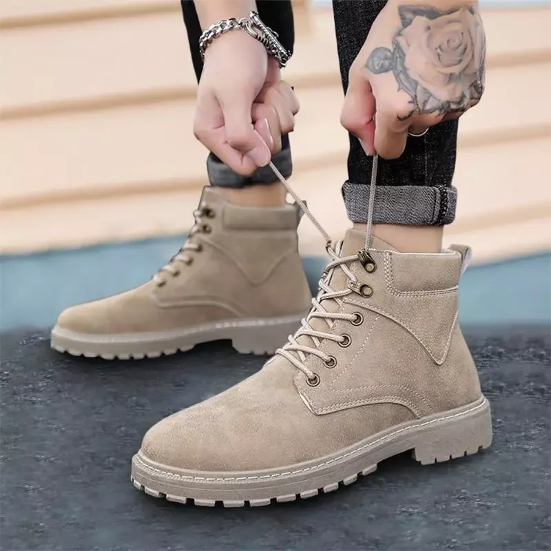 

2023New Boots Ankle Boots Flat Platform Short Boots Shoes Fashion Autumn Winter Boots Waterproof Height-increasing Casual Shoes