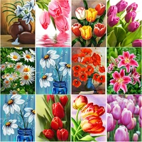 50x70cm new 5d diy diamond painting flower diamond embroidery lily scenery cross stitch full round drill crafts home decor gift