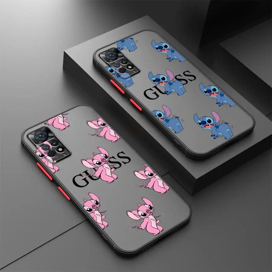 Чехол для телефона Xiaomi Redmi Note 12 11 Pro 9S 13Pro Plus 9 10 5G 11S 10Lite 12S Frosted Funda Cover Fashion Disney Stitch Angie