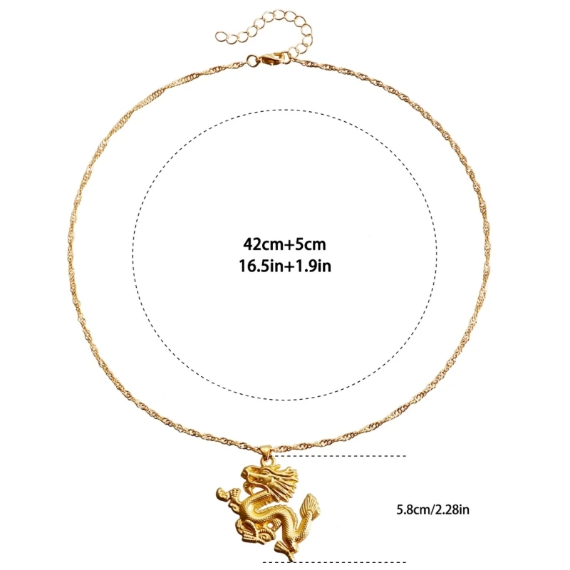 Модное ожерелье с подвеской в ​​виде дракона ювелирное колье китайские