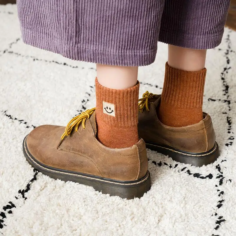 autumn winter keep warm women's socks centre medium soft cotton woollen sock cute fuzzy  fashion men and women general relaxatio