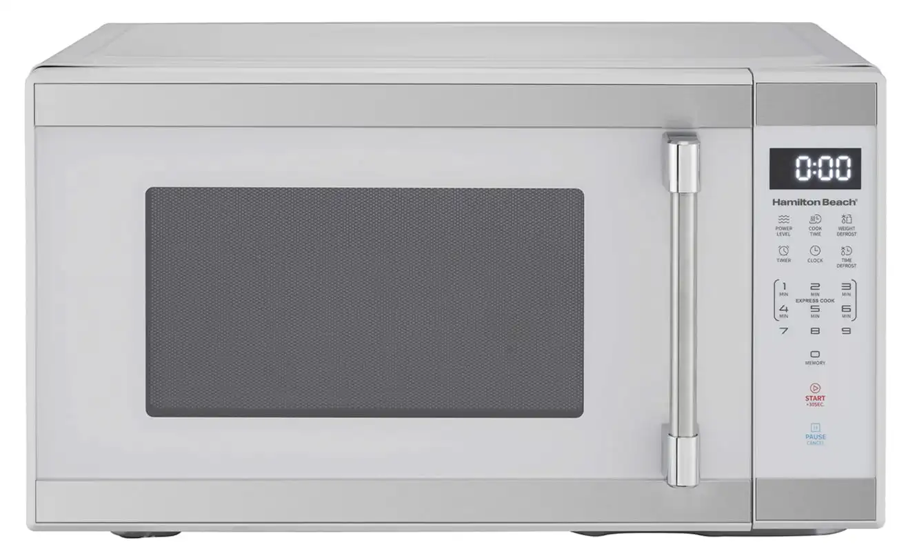 1.1 cu. ft. Countertop Microwave Oven, 1000 Watts, White Stainless Steel