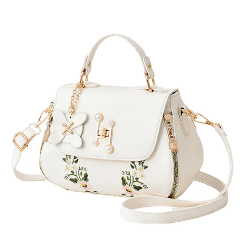 

Fashion Versatile Embroidered One Shoulder Messenger Handbag Bucket Bag Messenger Bag Versatile Handbag