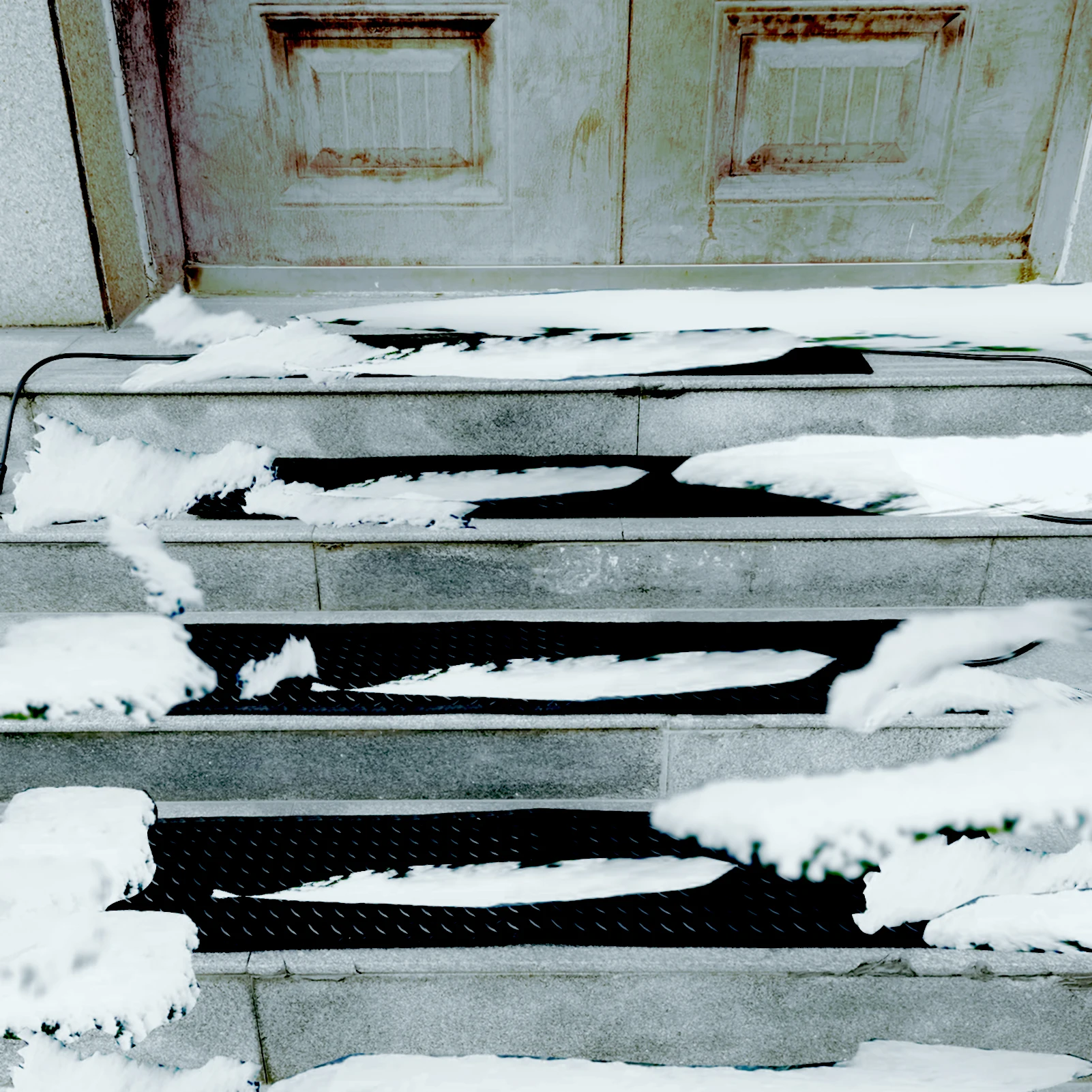 110 В 10x30 дюймов резиновый нагревательный коврик для плавления снега нескользящий