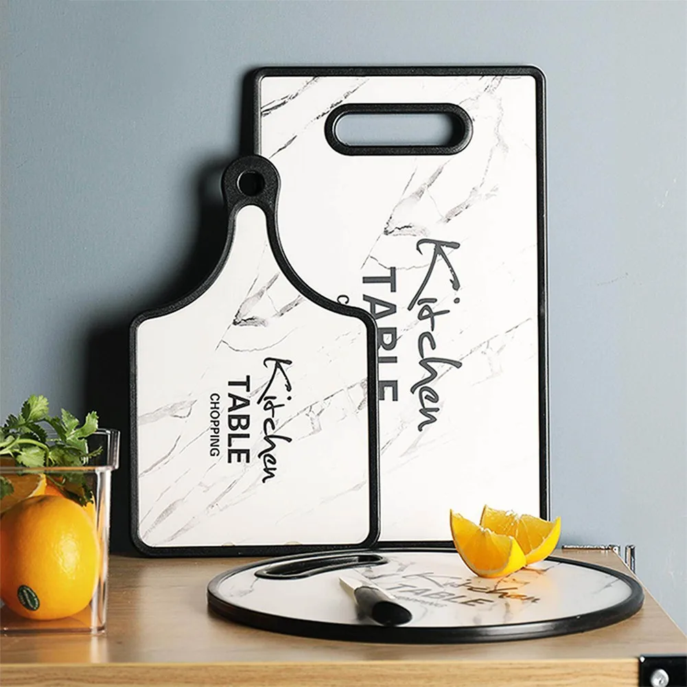 

Двусторонняя разделочная доска с ручкой Нескользящая ручка для разделки/круглая/прямоугольная пластиковая ПП + деревянные кухонные инстру...