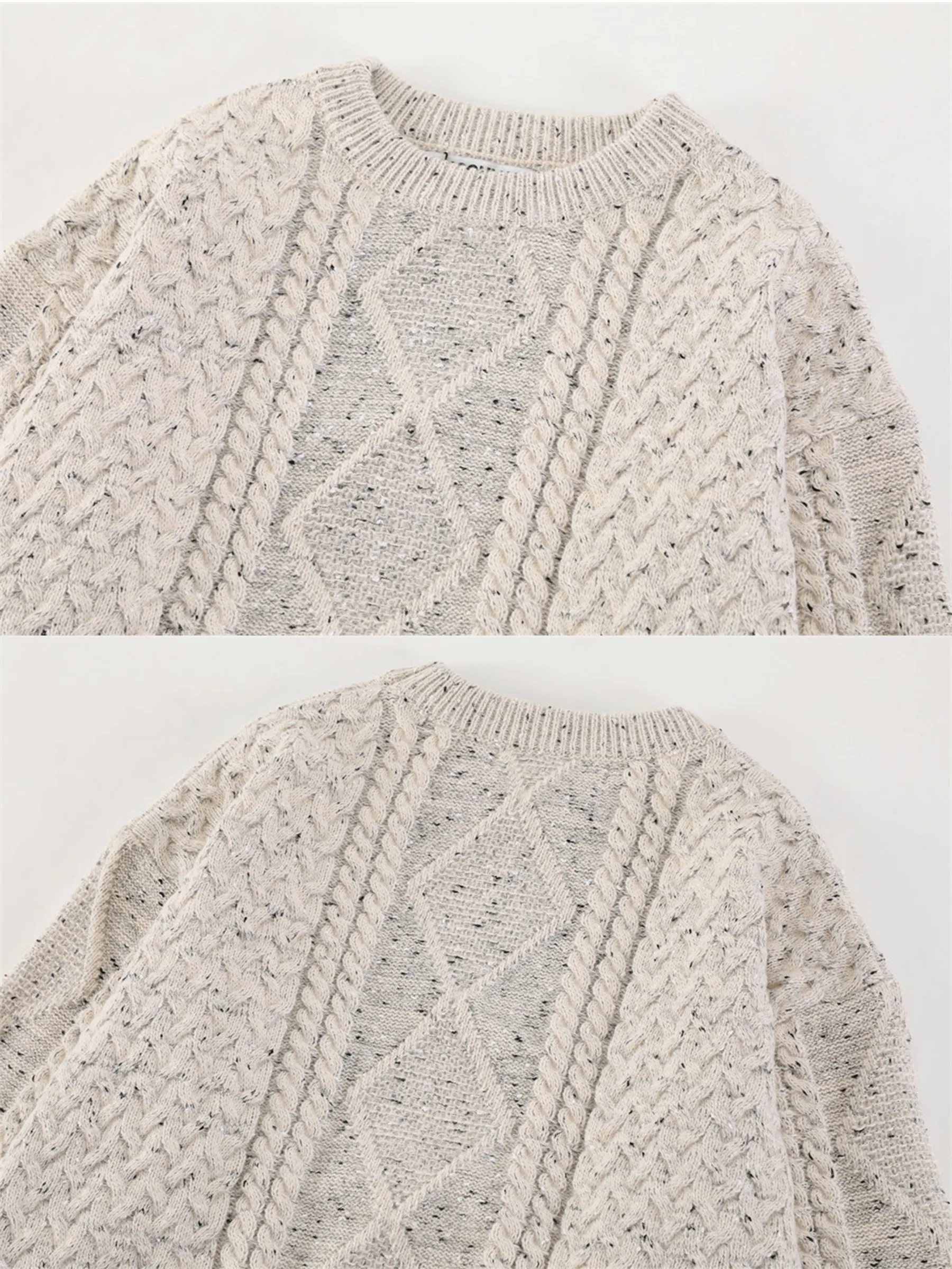 2023 Men's  fried dough twist Sweaters Round Neck Solid Color Casual Style Male Knitted Pullovers long sleeved diamond jacquard