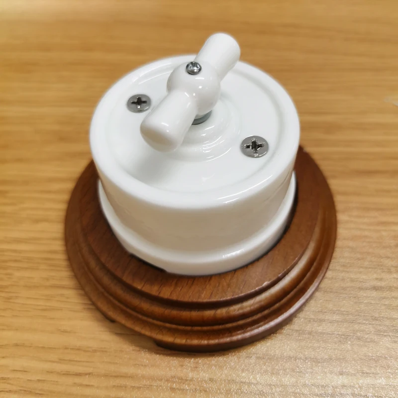 

High Quality EU Ceramic Rotary Switch Wall Lamp Smart Light Knob Switch 10A 250V For Home Decoration