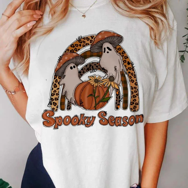 Футболка женская с коротким рукавом и круглым вырезом в стиле ретро