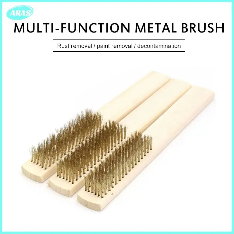 

Медная проволока, латунная щетка, деревянная ручка, щетка для царапин, для очистки металла, для улучшения дома, полировка, шлифовка, ручной и...