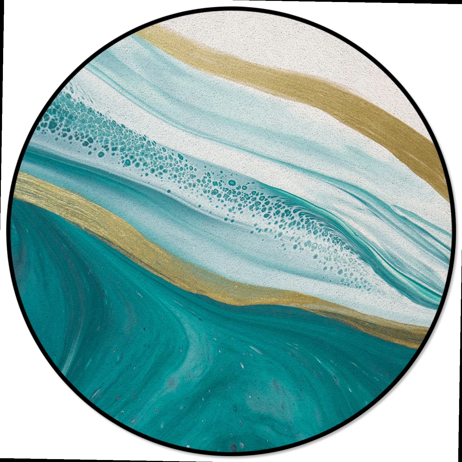 

2022 Teal Gradient Marble Pattern Round Carpet For Bedroom Modern Home Mat Decoration For Living Rug Rug Room Circle Bathroom