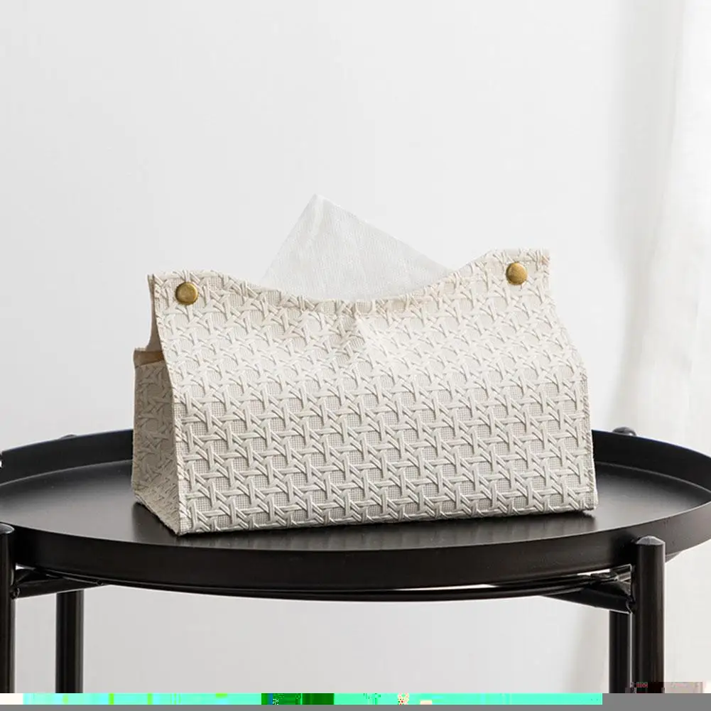 

Кожаная Коробка для салфеток, бытовая коробка для чайного столика в гостиную, Настольный ящик, нордический держатель, ротанговый кухонный п...