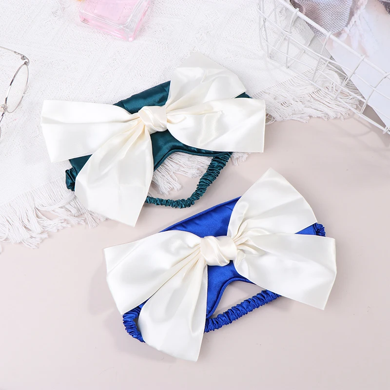 1 шт. Милая женская маска на глаза с бантом комиксная Затемняющая повязка для сна