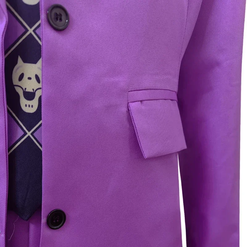 Аниме Костюм Кира Йошикаге Косплей Фиолетовая Рубашка Брюки Вьющийся Желтый