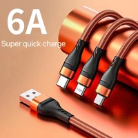 3in1 data usb cable for iphone fast charger charging cable for android phone type c xiaomi huawei samsung charger wire for ipad