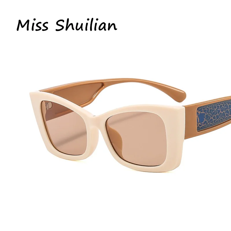 

2022 Luxury Brand Square Sunglasses for Women Fashion Contrast Color Marble Leg Pattern Eyeglasses Trend Men Shading Eyewear New