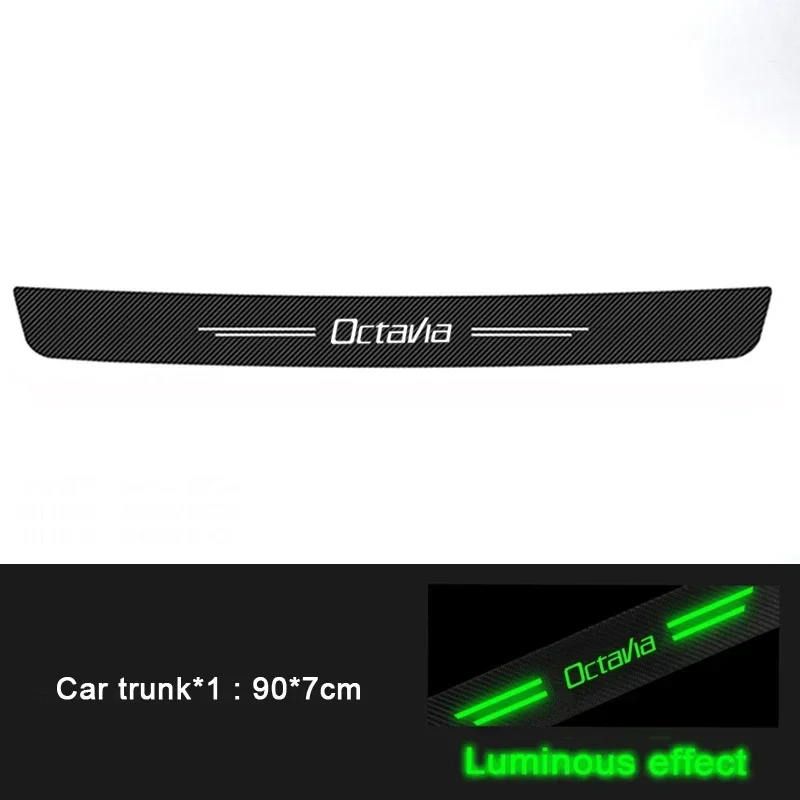 

Светящаяся лента для Skoda Octavia, логотип на порог двери, накладка на педаль, накладка на задний бампер, защитные наклейки