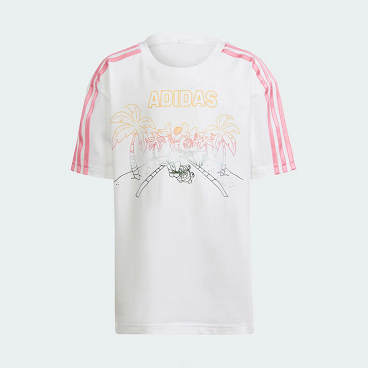 Фото Оригинальная новая детская модная футболка Adidas с короткими рукавами и принтом IN7302 №1