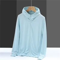 2022 new breathable couple sunscreen clothes mens and womens hooded elastic outdoor solid color coat