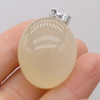 hot natural stone gem white agate pendant handmade crafts diy charm necklace jewelry accessories exquisite gift making for woman