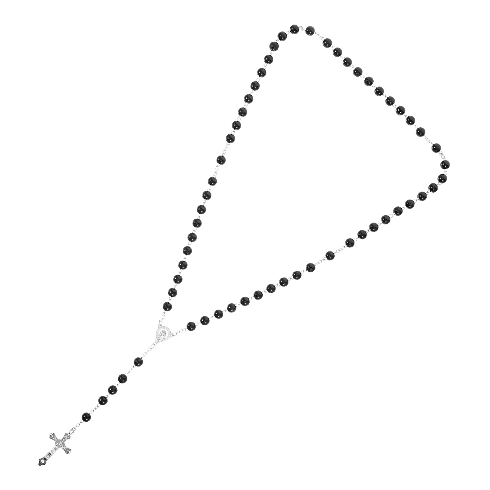 Крест Человек Четки Бусины Распятие Ожерелье Мужчины Стеклянные Жемчужные