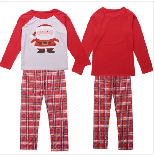 Christmas suit European and American style Santa Claus printed plaid pants parent-child suit suit home dress