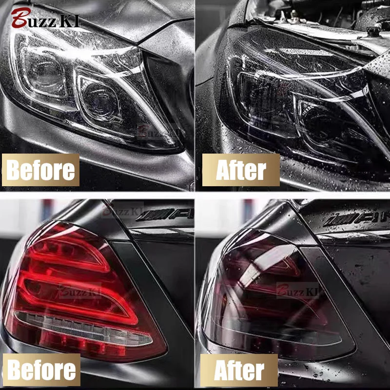 wa 2-częściowa folia ochronna na reflektory samochodowe Przydymiona czarna naklejka TPU do Hondy Fit Civic Accord CR-V Pilot HRV Odyssey Akcesoria