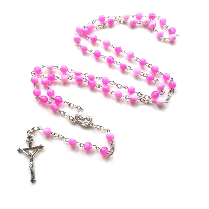 

Holy Jewelry Acrylic Rosary Necklace Charm Ornaments for Birthday