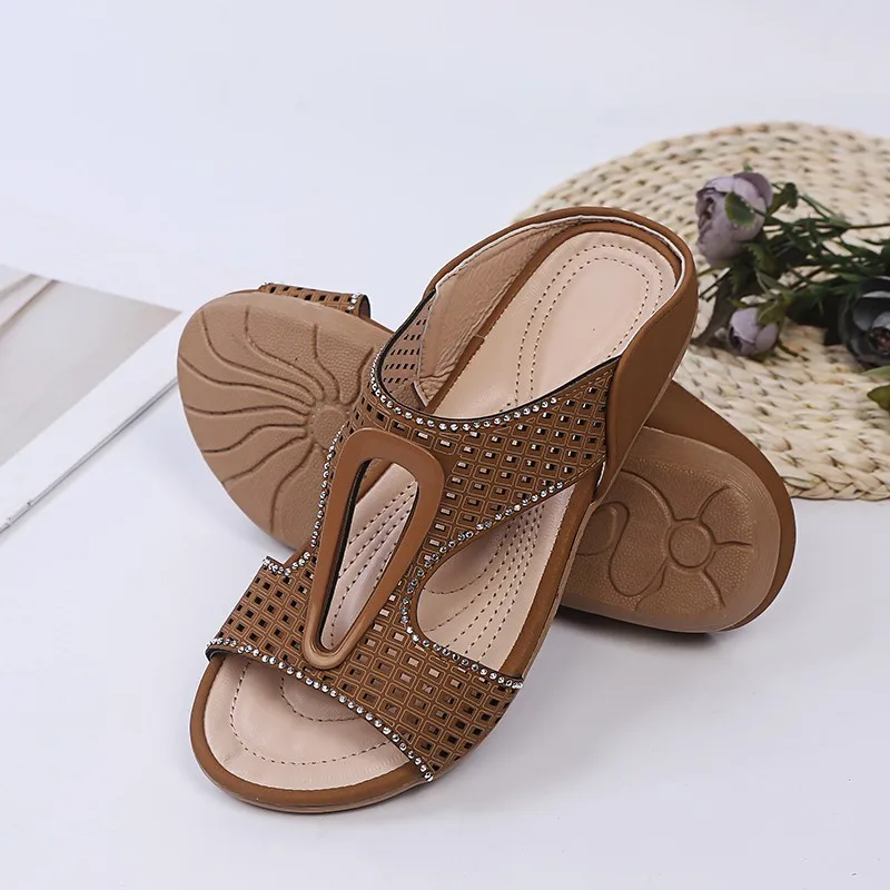 

Summer Slippers Women Shoes Retro PU Braided Platform Sandals Ladies Flip Flops Soft Comfort Beach Shoes Female Slides Casual 43