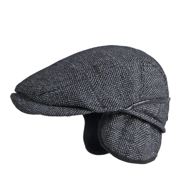 

2022 Autumn Winter Fashion Ear Protection Beret Men Vintage Warm Band Earmuffs Cap Women British Painter Hat For French Dad B13