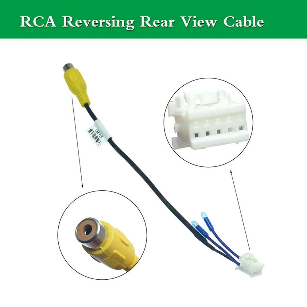 

High Quality Car RCA Reversing Rear View Cable Adaptor Part For Car Stereo Radio DVD 10pin Rear View Backup Camera Cable Connect