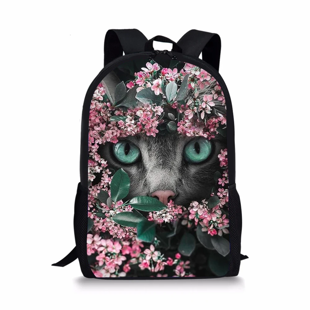 Animal Flower Style Print New Large Schoolbag Student School Backpack Waterproof Bagpack Capacity Primary Book Bags