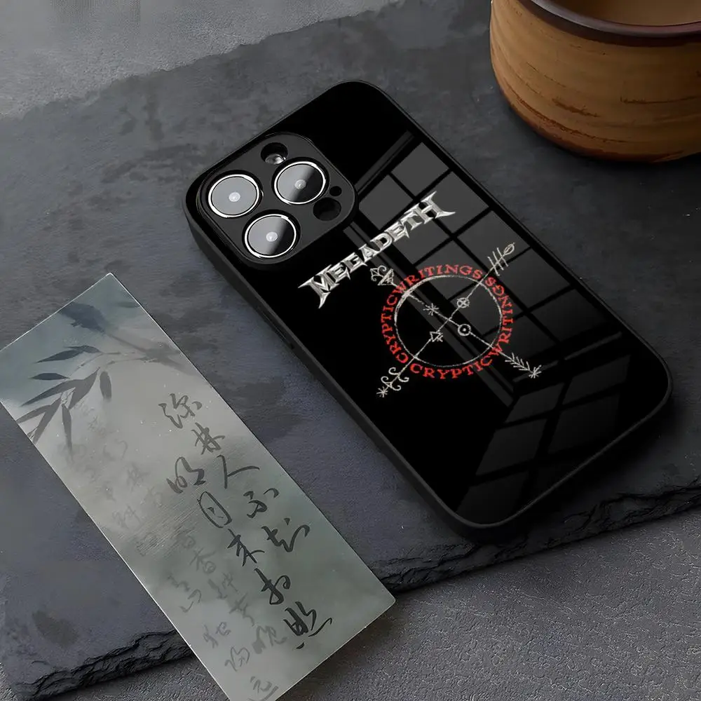 Чехол для телефона Rock Megadeth Music из закаленного стекла IPhone 14 15 16 13 12 11 Pro XS Max Plus Mini X XR 8