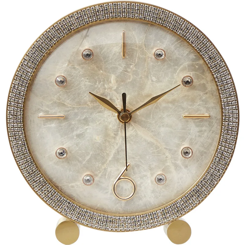 Роскошные Настольные часы с латунным корпусом настольное украшение бесшумные