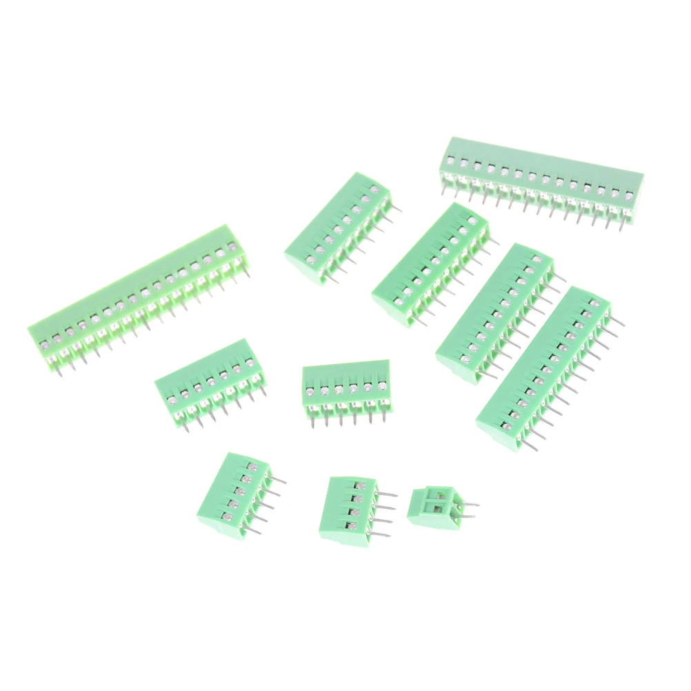 

1PCS Green 5mm Pitch Screw Terminal Connector 2 Pin -7Pin Straight Leg KF128 Copper PCB Terminal Blocks Whoelsale