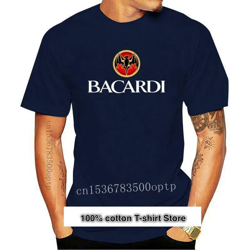 

Camiseta personalizada con logotipo de Bacardi para hombre, camisa de moda, S-3XL, transpirable, negra, 2021