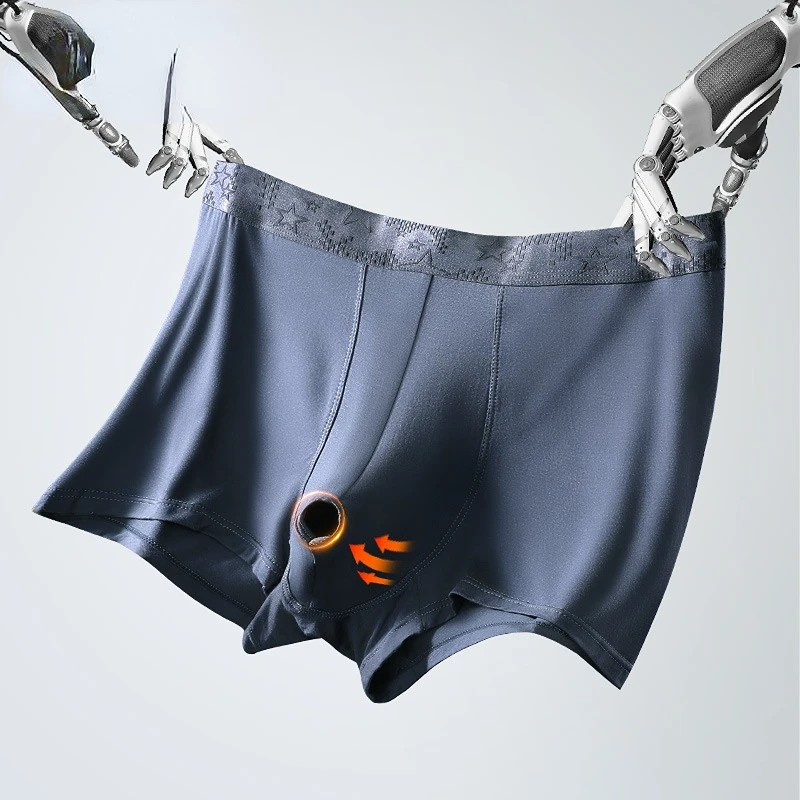 Man Foreskin Expose Underwear Health Care Open Hole Crotch Gay Penis Pouch Boxers Physical Therapy Sexy Lingerie Prolong Time