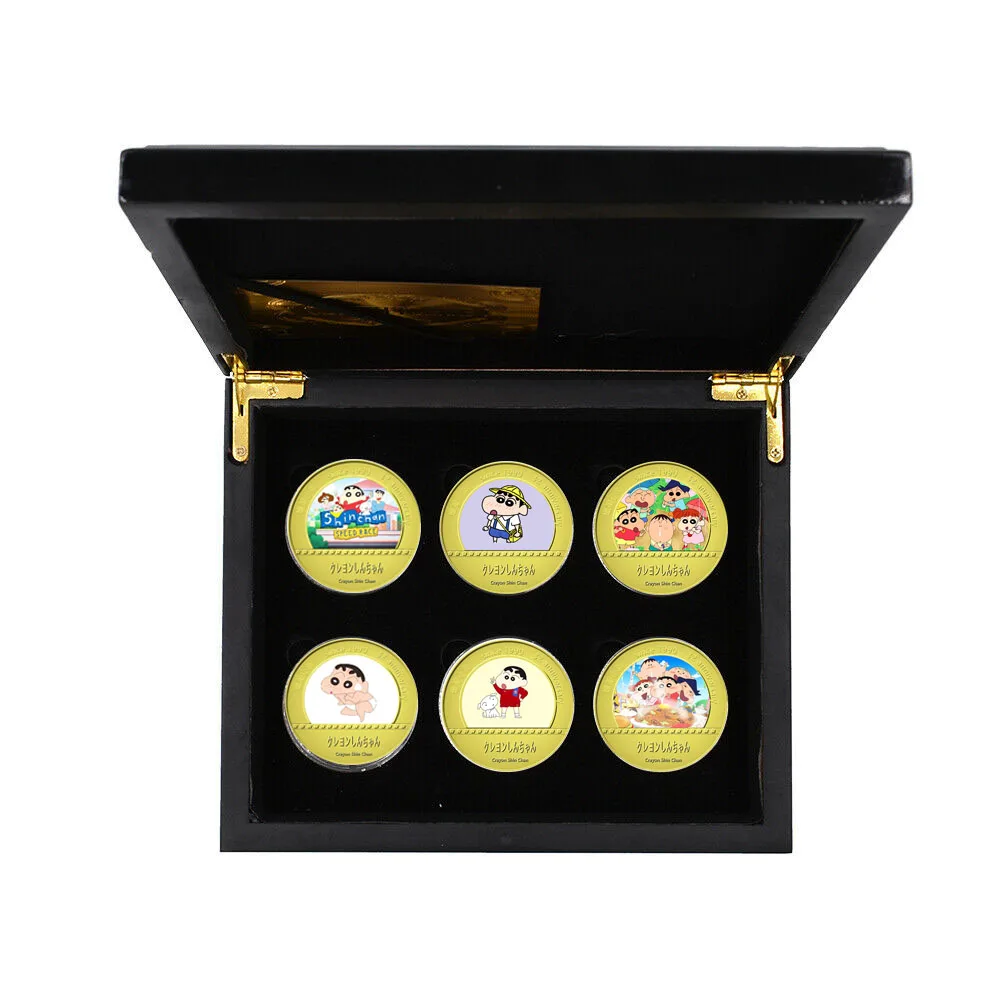 

Classic Anime Gold Coins Japanese Coin Original Kawaii Child Coin Premium Metal Bedroom Ornament Birthday Gift with Wooden Box