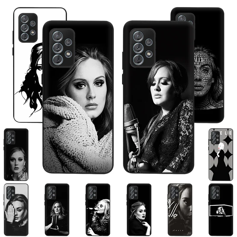

Adele Black Soft Phone Case for Samsung Galaxy A72 A52 A32 A51 5G A50 A70 A71 A22 A21S A31 A40 A41 A11 A12 A20E A42 A7 A9 Cover