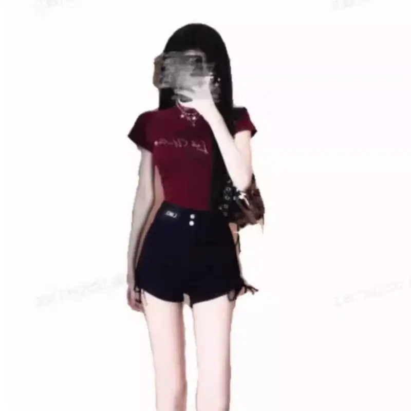 Summer Clothing Match A Complete Set Salt System Young Royal Sister Wear Small Fried Street Gyaru Top Shorts Two-piece Suit