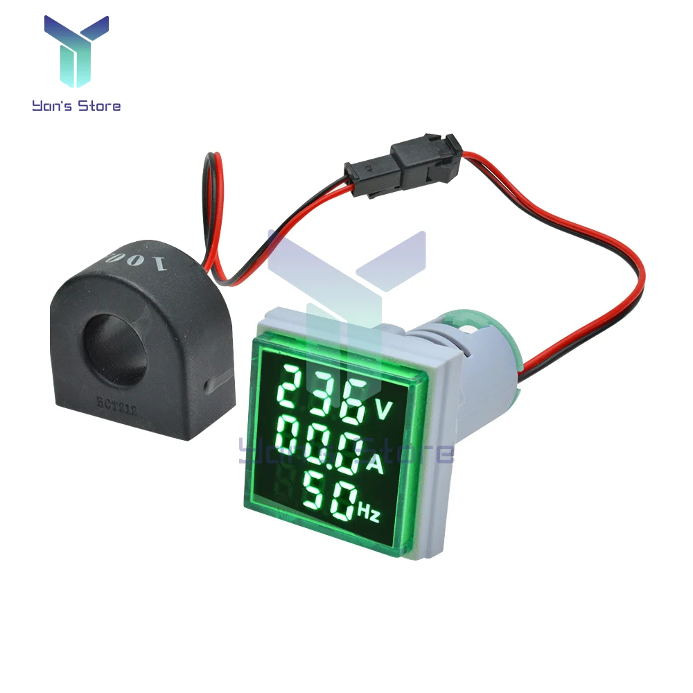 

Aideepen Цифровой вольтметр-амперметр 22мм 60-500В