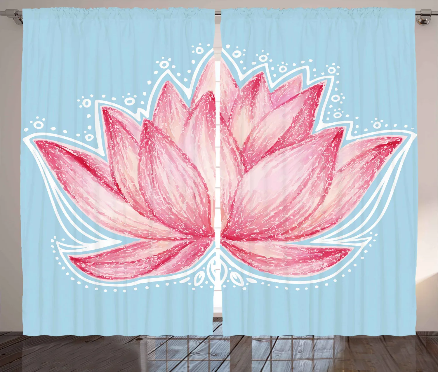 Лотос шторы садовая тема иллюстрация лотоса атласные тканевые занавески для