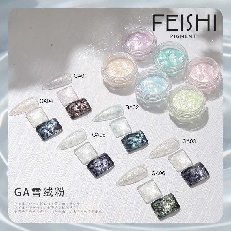 

Nail Shiny Opal Powder Nail Art Chunky Glitter Flakes Edelweiss Cloud Brocade Powder Manicure Design Colorful Dust Mica Powder