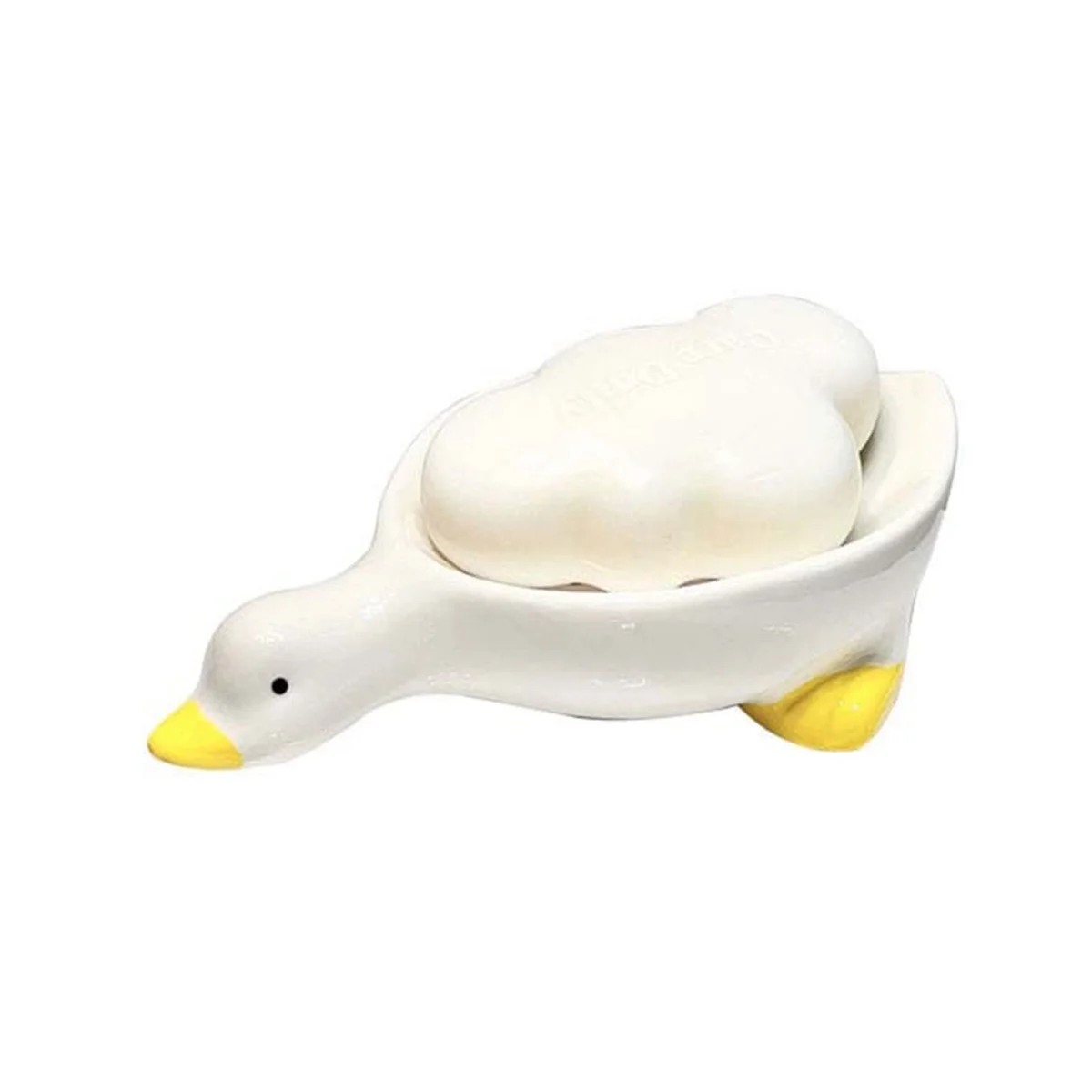 

Керамическая мыльница со сливом, белая милая посуда для душа, ванной комнаты, самосливающийся керамический держатель для мыла