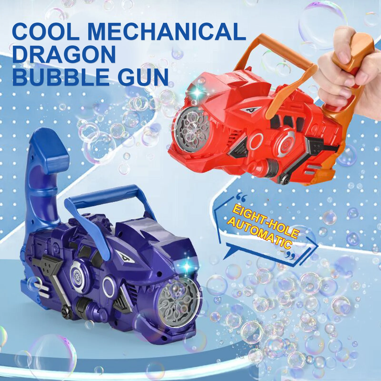 

DIY Gatling Blowing Bubble Machine Children's Dinosaur Bubble Machine Toy Electric Light One-click Bubble Automatic Blowing