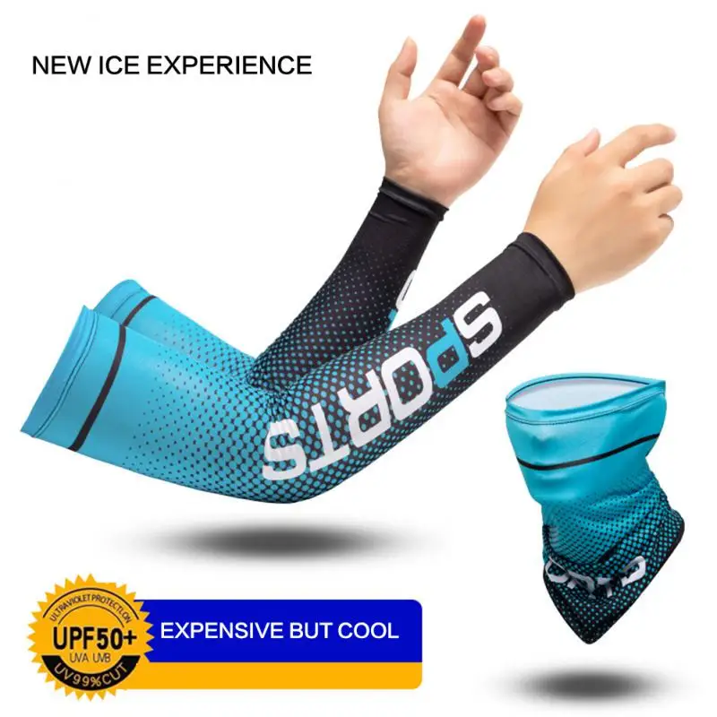 

1 пара шелковых рукавов для велоспорта охлаждающие солнцезащитные манжеты для рук Защита от УФ-излучения противоскользящая накидка на руку...