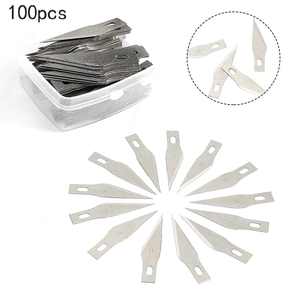 100PCS 11# Blades Stainless Steel Engraving Blade Wood Carving-Knife Blade Replacement For X-Acto Exacto Tool SK5 Graver