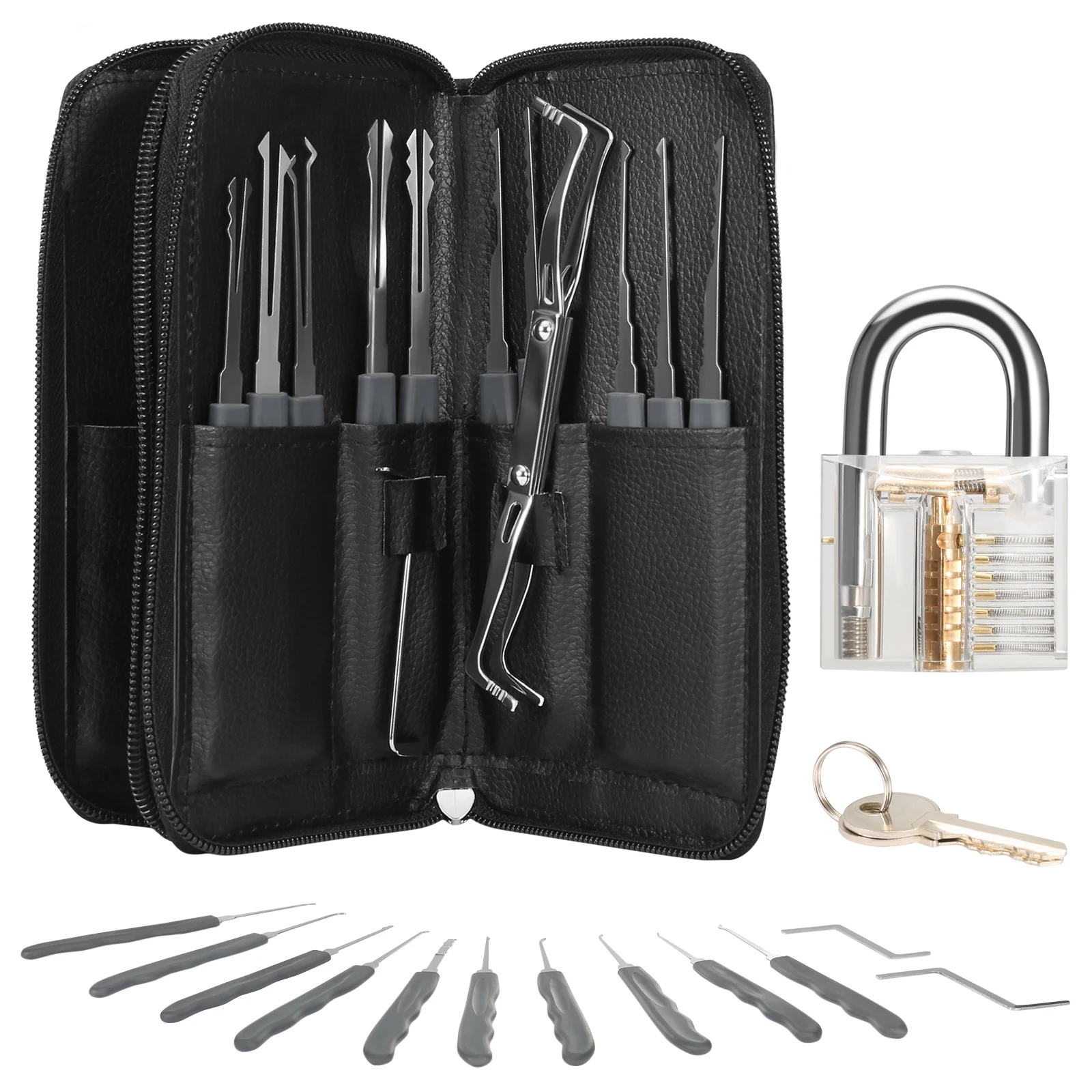 

Набор отмычек с прозрачным замком и ключом, 24 шт.